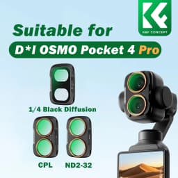 K&F Concept ND Filter for DJI OSMO Pocket 4 Pro ND2-32 ND32-512 CPL Filter 1/4 Black Mist Filter OSMO 4P Action Camera Filter