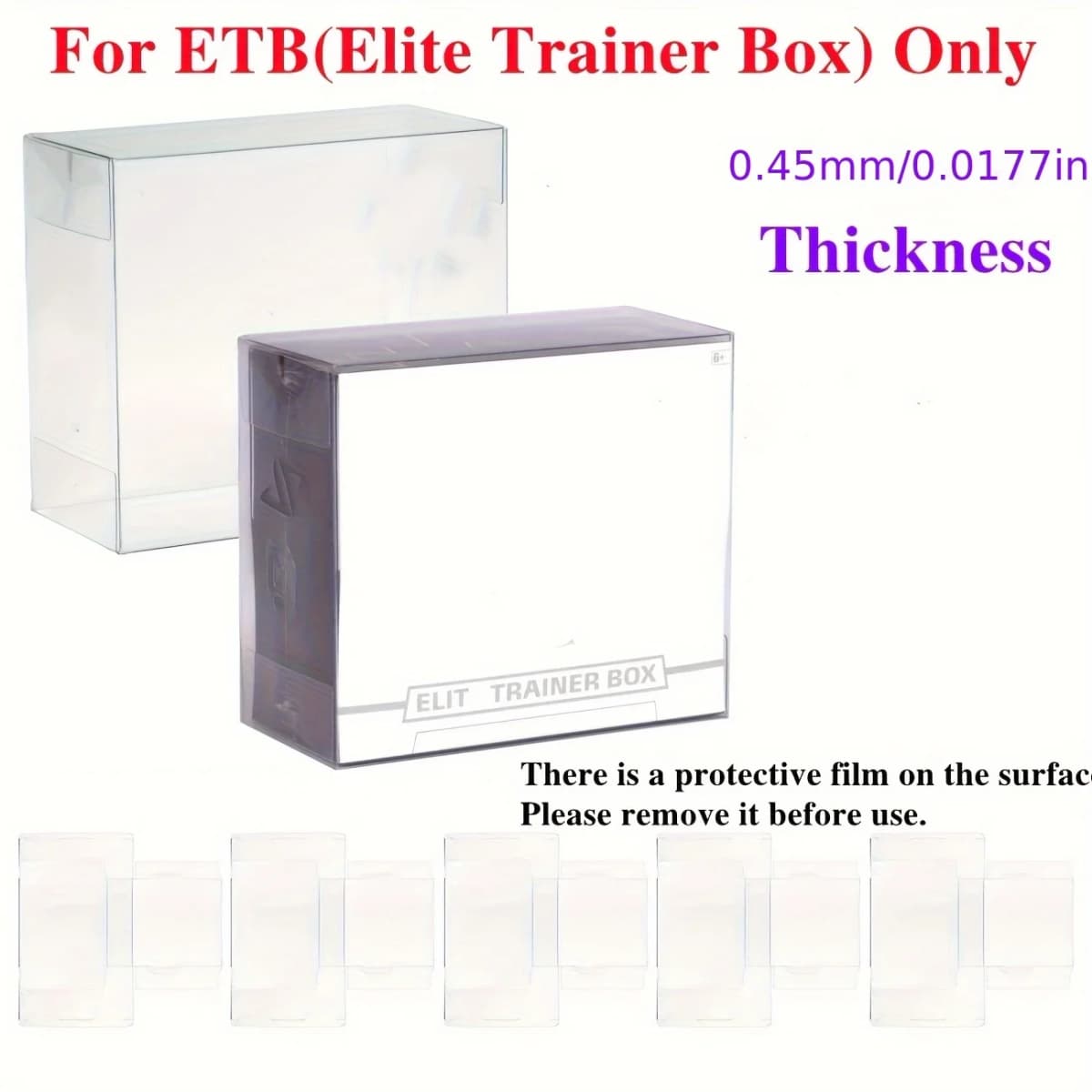 5/10PCS ETB Protective Case for Elite Trainer Box Clear PET Display Box Protector Anti-Scratch Dustproof Collector Storage PKM