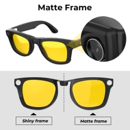 HiBloks Matte Frame Polorized Clip For Ray-Ban Meta Wayfarer RW4006/RW4012 (Gen 2) Smart Glasses Size M 50-22 Matte Black Lenses