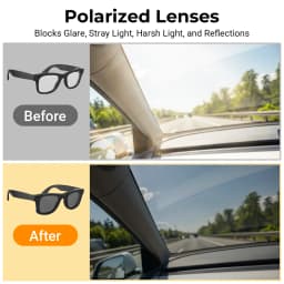 HiBloks Matte Frame Polorized Clip For Ray-Ban Meta Wayfarer RW4006/RW4012 (Gen 2) Smart Glasses Size M 50-22 Matte Black Lenses