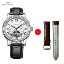 2026 New Seagull Men's Watch Automatic Mechanical Wristwatch Multi-Function Hollow Flywheel Business Simple Watch D819.622