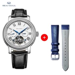2026 New Seagull Men's Watch Automatic Mechanical Wristwatch Multi-Function Hollow Flywheel Business Simple Watch D819.622