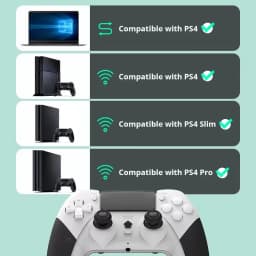 DATA FROG Wireless Game Controller For PS4 / For PS4 Pro / For PS4 Slim, Gamepad Joystick For PC Dual Vibration Controller