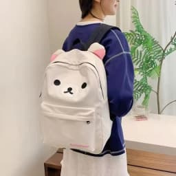 New Cartoon Rilakkumas Backpack Korilakkuma Embroidery Waterproof Nylon Backbag Large Capacity Girls Boys Student School Bag
