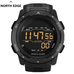 NORTH EDGE Mens Digital Watch Women Sportswatch Dual Time Running Pedometer Countdown Waterproof 50m Alarm Military Clock