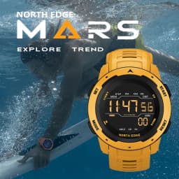 NORTH EDGE Mens Digital Watch Women Sportswatch Dual Time Running Pedometer Countdown Waterproof 50m Alarm Military Clock