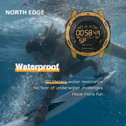 NORTH EDGE Mens Digital Watch Women Sportswatch Dual Time Running Pedometer Countdown Waterproof 50m Alarm Military Clock