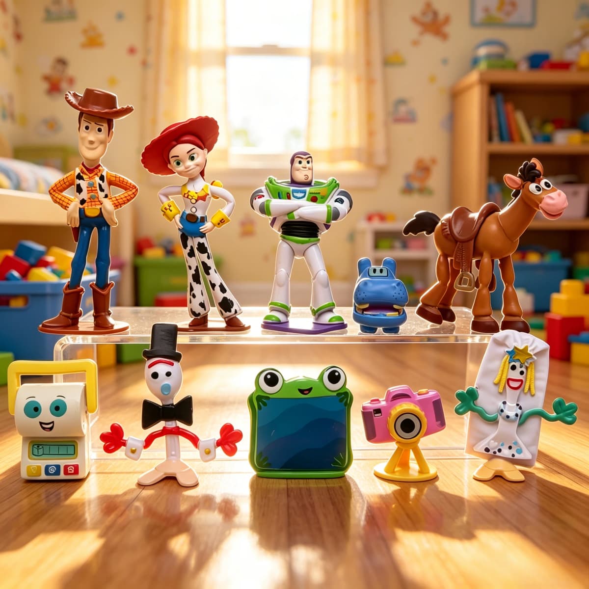 Hot Sale 10pcs Movie Cartoon Toy Story 5 Jessie Woody Buzz Lightyear Forky Lilypad Smarty Pants Action Figure Model Toys Gifts