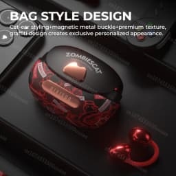 Zombies Cat B23 Graffiti Design Bluetooth 6.0 OWS Ear Clip Earbuds AI Translating Headphone TWS Wireless Earphone with Smart APP