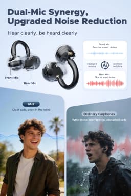 SoundPEATS POP Clip2 Ear Clip Earbuds Open Ear Wireless Earphones Bluetooth 6.0 Hi-Res LDAC Audio Clip On Sports Headphones UU2