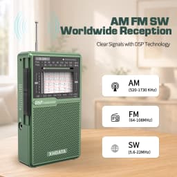 XHDATA D226 Portable DSP Radio AM FM SW Worldwide Receiver USB-C Rechargeable with Built-in Flashlight for Home Camping Outdoor