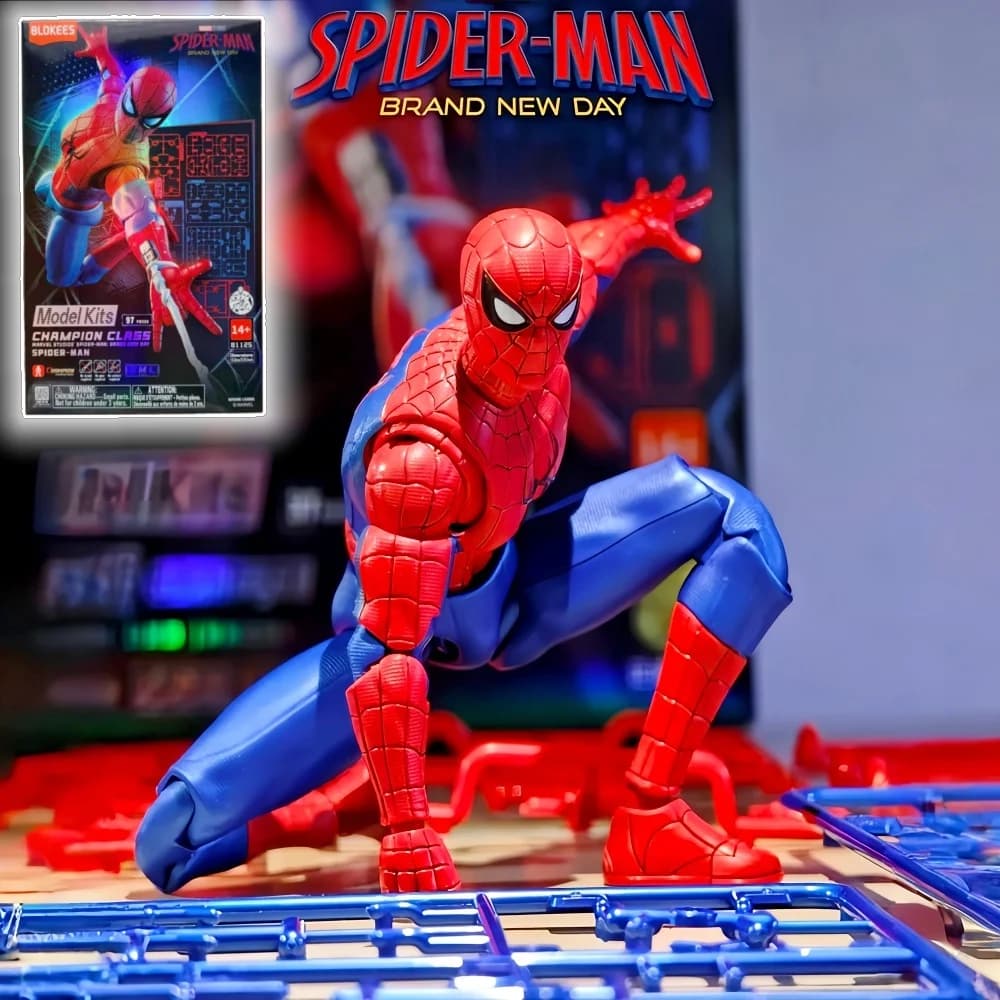 In Stock Blokees Spiderman Brand New Day Series Action Figures Toy Collection Assembly Model Kit Gifts Toys Gift