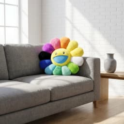 Kawaii Sunflower Stuffed Cushion Doll Flower Cute Smile Rainbow Sunflower Decorative Pillow Plush Toy Office Back Cushion Gift