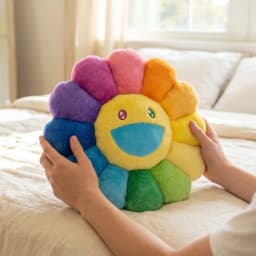 Kawaii Sunflower Stuffed Cushion Doll Flower Cute Smile Rainbow Sunflower Decorative Pillow Plush Toy Office Back Cushion Gift