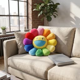 Kawaii Sunflower Stuffed Cushion Doll Flower Cute Smile Rainbow Sunflower Decorative Pillow Plush Toy Office Back Cushion Gift