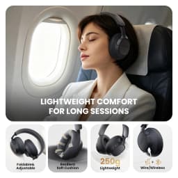 HAYLOU FlowLoop S33 Wireless Headphones Over Ear Bluetooth Earphones 45dB Active Noise Cancellation Hi-Res LDAC 100h Playtime