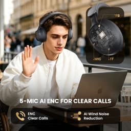 HAYLOU FlowLoop S33 Wireless Headphones Over Ear Bluetooth Earphones 45dB Active Noise Cancellation Hi-Res LDAC 100h Playtime