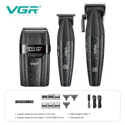 VGR Hair Trimmer Professional Hair Cutting Machine 9000 RPM Barber Shaver Cordless Hair Clipper LED Trimmer for Men V-640 S3