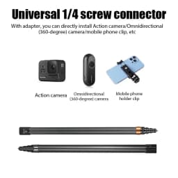 3m carbon fiber telescopic extension pole for 360Insta X54Gopro11/10 DJI Action5 For microphone recording and interview pole