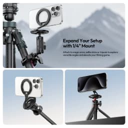 Ulanzi MA02 MagLock Dual Magnetic Phone Stand Foldable Magsafe Phone Holder with 1/4" Screw for Iphone 16 15 Android Phone Vlog