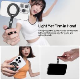 Ulanzi MA02 MagLock Dual Magnetic Phone Stand Foldable Magsafe Phone Holder with 1/4" Screw for Iphone 16 15 Android Phone Vlog