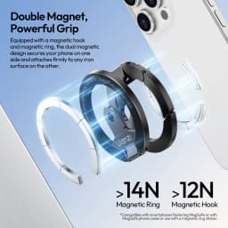 Ulanzi MA02 MagLock Dual Magnetic Phone Stand Foldable Magsafe Phone Holder with 1/4" Screw for Iphone 16 15 Android Phone Vlog