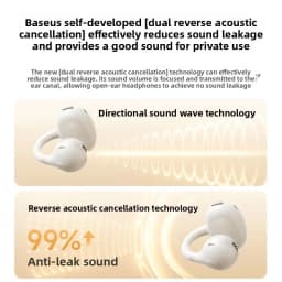 BASEUS BC1 Ear Clip Bluetooth 5 3 Headphones Open Ear Air Conduction Wireless Earbuds for Sport Running Workout with ENC Mic