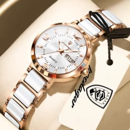 POEDAGAR Top Original Woman Clock Waterproof Quartz Elegant Ladies Wristwatch Stainless Steel Week Date Fashion Women's Watches