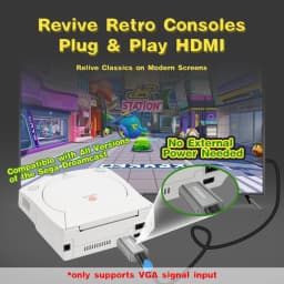 Bitfunx MINI DC Adapter VGA to HDMI™ HDTV Video Audio Converter for DreamCast Game Console All Version