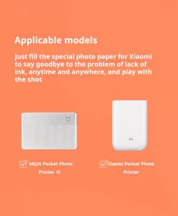 Original 100% Xiaomi ZINK Pocket Printer Paper Self-adhesive Photo Print 50pcs Sheets Xiaomi 3-inch Mini Pocket Photo Printer CN