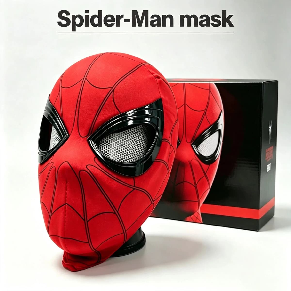 2026 《Spider Man:Brand New Day 》 1:1 scale mask, chin strap with operable blink control, Halloween Spider Man cosplay toy