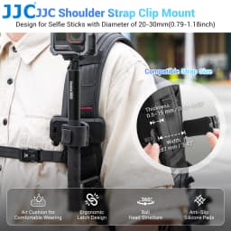 JJC Selfie Stick Holster Backpack Clip Mount for Insta360 X5 X4 ACE Pro 2 GO Ultra DJI Action 6 5 GoPro 13 12 11 Accessories
