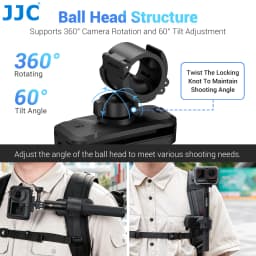 JJC Selfie Stick Holster Backpack Clip Mount for Insta360 X5 X4 ACE Pro 2 GO Ultra DJI Action 6 5 GoPro 13 12 11 Accessories