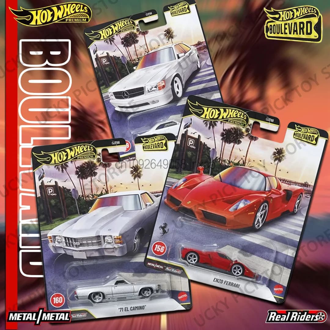 Hot Wheels Premium Series Boulevard GJT68 Enzo Ferrari Benz 560 Aston Martin Dbs Vehicle Diecast Car Model Collection Toy Gift