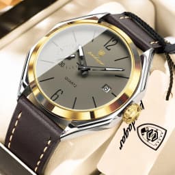 POEDAGAR Top Brand Male Wristwatch Leather Quartz Business Casual Men Watch Waterproof Luminous Date Fashion Men's Watches Reloj