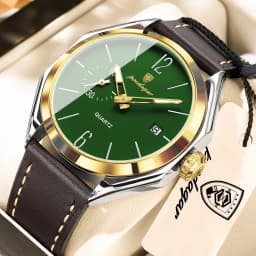 POEDAGAR Top Brand Male Wristwatch Leather Quartz Business Casual Men Watch Waterproof Luminous Date Fashion Men's Watches Reloj
