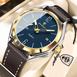 POEDAGAR Top Brand Male Wristwatch Leather Quartz Business Casual Men Watch Waterproof Luminous Date Fashion Men's Watches Reloj