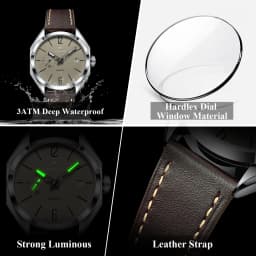 POEDAGAR Top Brand Male Wristwatch Leather Quartz Business Casual Men Watch Waterproof Luminous Date Fashion Men's Watches Reloj