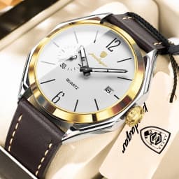 POEDAGAR Top Brand Male Wristwatch Leather Quartz Business Casual Men Watch Waterproof Luminous Date Fashion Men's Watches Reloj