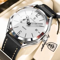 POEDAGAR Top Brand Male Wristwatch Leather Quartz Business Casual Men Watch Waterproof Luminous Date Fashion Men's Watches Reloj