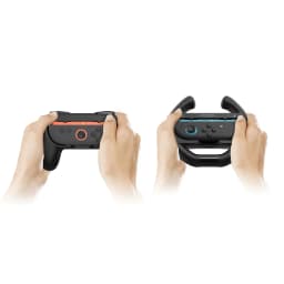 Steering Wheel Grip (4PCS) TNS-5109S for Switch/Switch 2 Joy-Con with Enhanced Grip,Oversized Top Buttons,Real Steering Feel