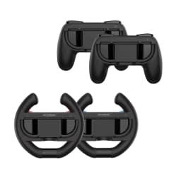 Steering Wheel Grip (4PCS) TNS-5109S for Switch/Switch 2 Joy-Con with Enhanced Grip,Oversized Top Buttons,Real Steering Feel