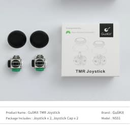 GuliKit ControllerAccessories Repair TMR Joystick with Stick Cap for PS4 PS5/PS5 Edge Gamepad for Switch Pro Xbox Series