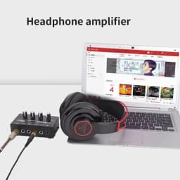 Ha400 Mini Amplifier Headphone Amplifier 4 Channels Ultra-Compact Stereo Audio Amplifier Earphone Amplifier with Power Adapter