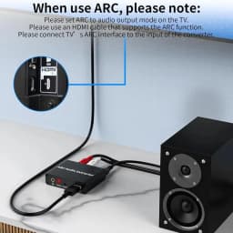192KHz ARC Audio Extractor HDMI-compatible ARC to Optical Coaxial RCA 3.5mm Jack Converter for HDTV Speaker Soundbar Headphone