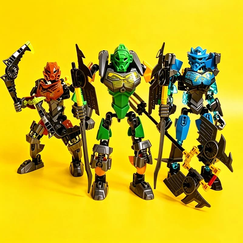 NEW Golden Mask Bionicle Building Block Anime Action Figures Soldier Robot Brick 2in1 Gali Lewa Tahu Protector Toys For Boy Gift