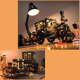 Creative 1331Pcs Vintage Mechanical Steam Car Building Blocks City Retro Steam Punk Vehicle Desktop Decoration Bricks Toys Gift