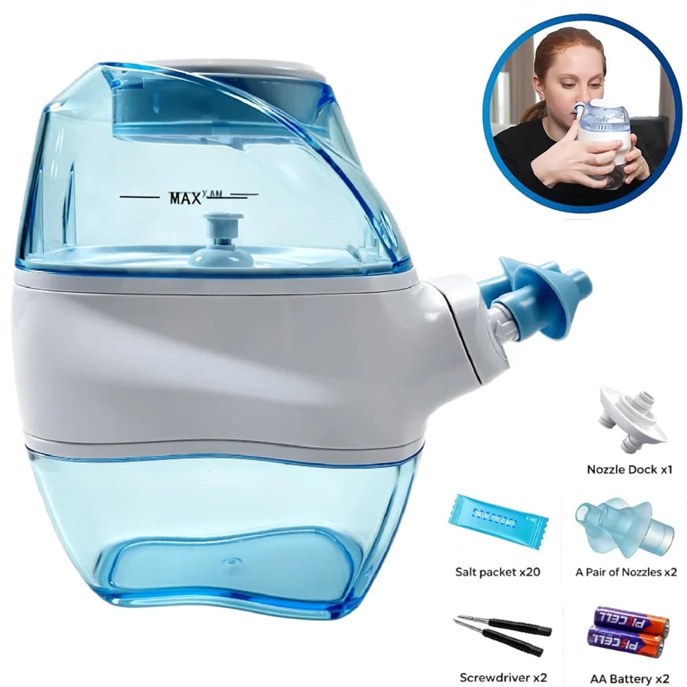 Nasal Irrigator 360° Clean Nasal Cavity Nose Get The Dunk Out Keep The Nasal Cavity Clean and Healthy Electric Nose Cleaner