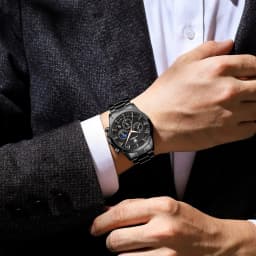 POEDAGAR Top Business Men's Watches Waterproof Luminous Stainless Steel Fashion Men Wristwatch Chronograph Date Man Quartz Watch