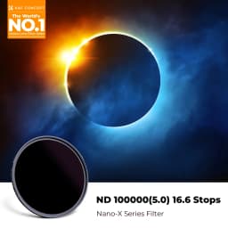 K&F CONCEPT ND100000 16.6 Stops ND Lens Solar Filter for DSLR Nikon Canon Leica Sony Camera Lenses 49mm 62mm 67mm 72mm 82mm 95mm